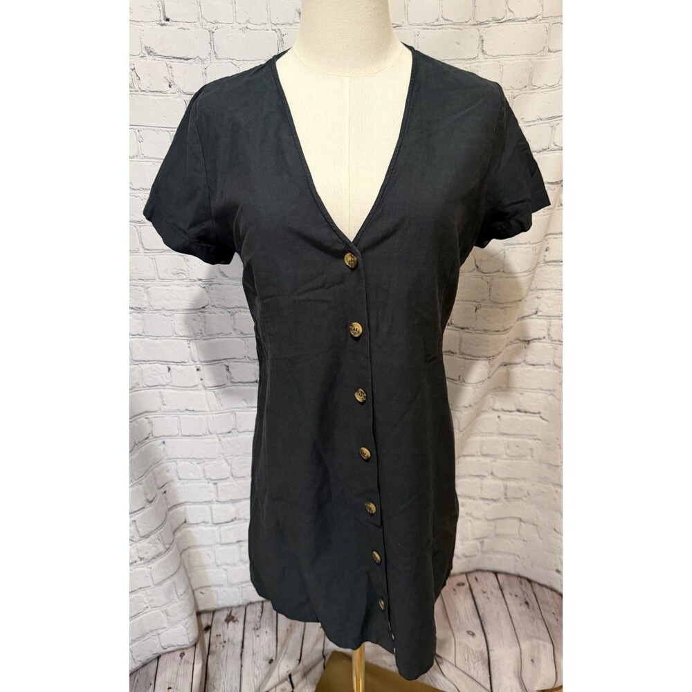 Stokholm Atelier & Other Stories Navy Blue short-sleeve button-front dress 10